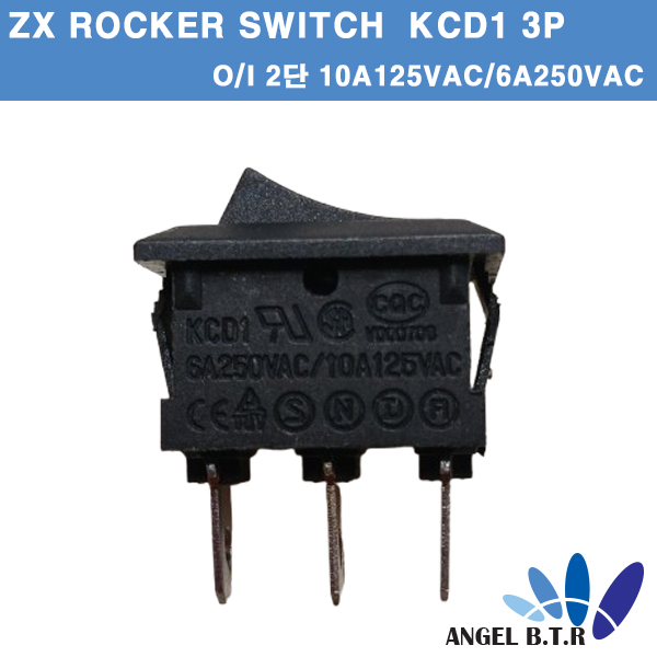 [로커스위치] ZX  KCD1 3P 3핀 2단 자동차 로커 스위치, 6A 250VAC /10A 125VAC/ MINI ON/OFF 2단 스위치/  KCD1(19개입)