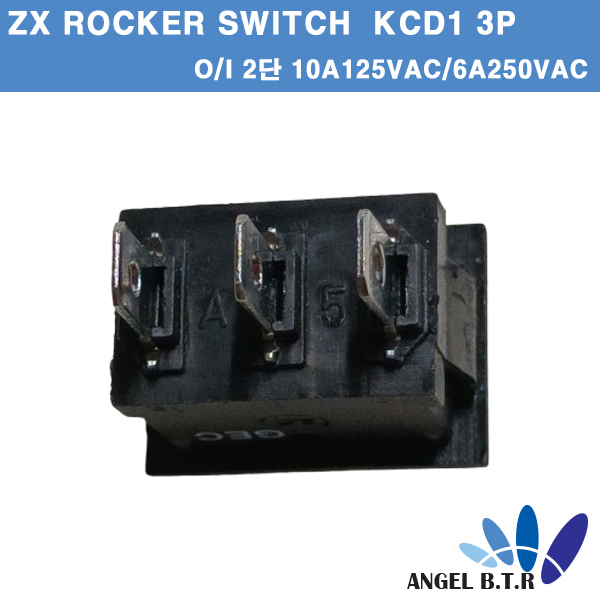 [로커스위치] ZX  KCD1 3P 3핀 2단 자동차 로커 스위치, 6A 250VAC /10A 125VAC/ MINI ON/OFF 2단 스위치/  KCD1(19개입)